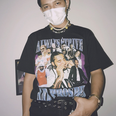 Asap Mob Asap Rocky HiphopVintage Tee欧美嘻哈说唱印花短袖男