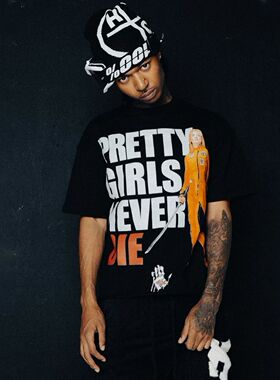 杀死比尔 印花 短袖T恤 vintage 小领口 美式 重磅纯棉 小众设计