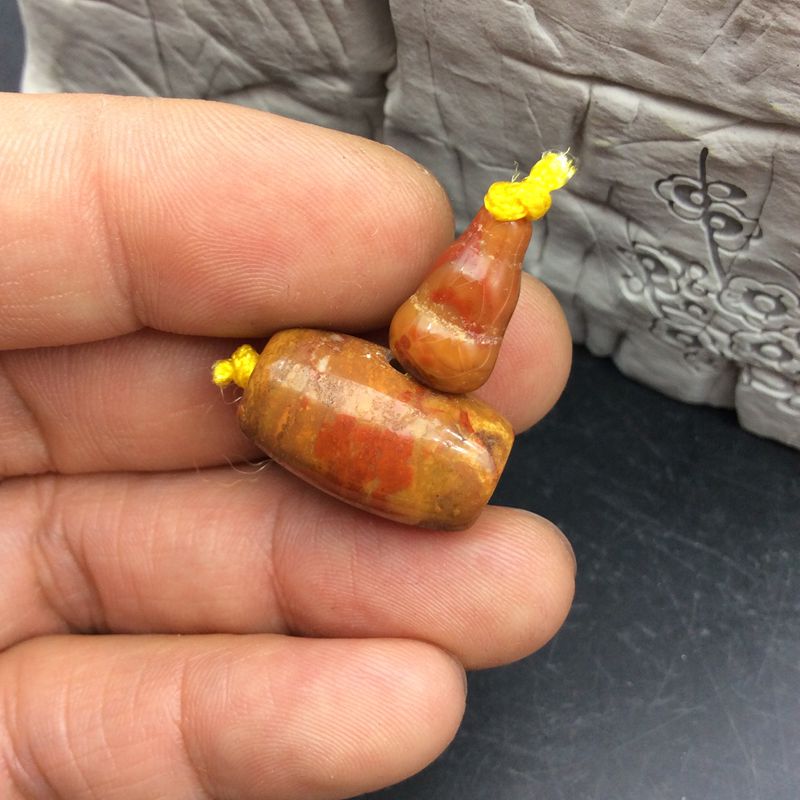 天然包头料战国红玛瑙藏式三通佛头佛塔 念珠手串DIY配饰包邮