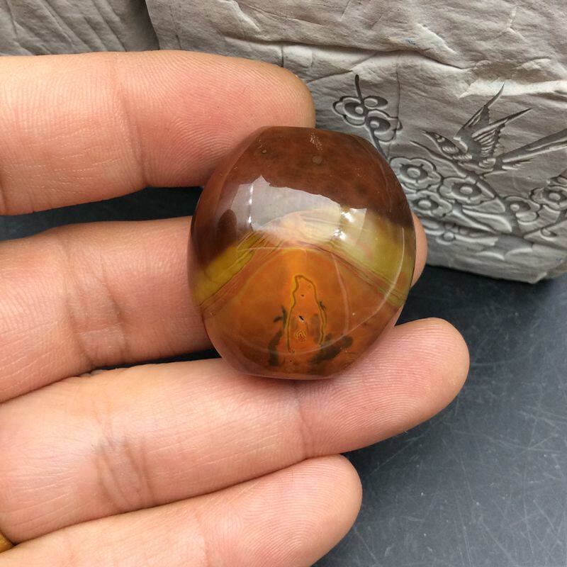 精品天然宣化战国红玛瑙象形菩萨勒子隔珠散珠桶珠挂坠背云包邮