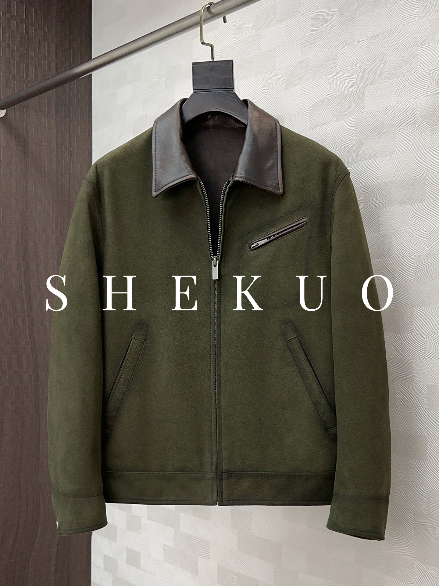 SHEKU LEATHER Kişi Süet Dəri Gödəkçə