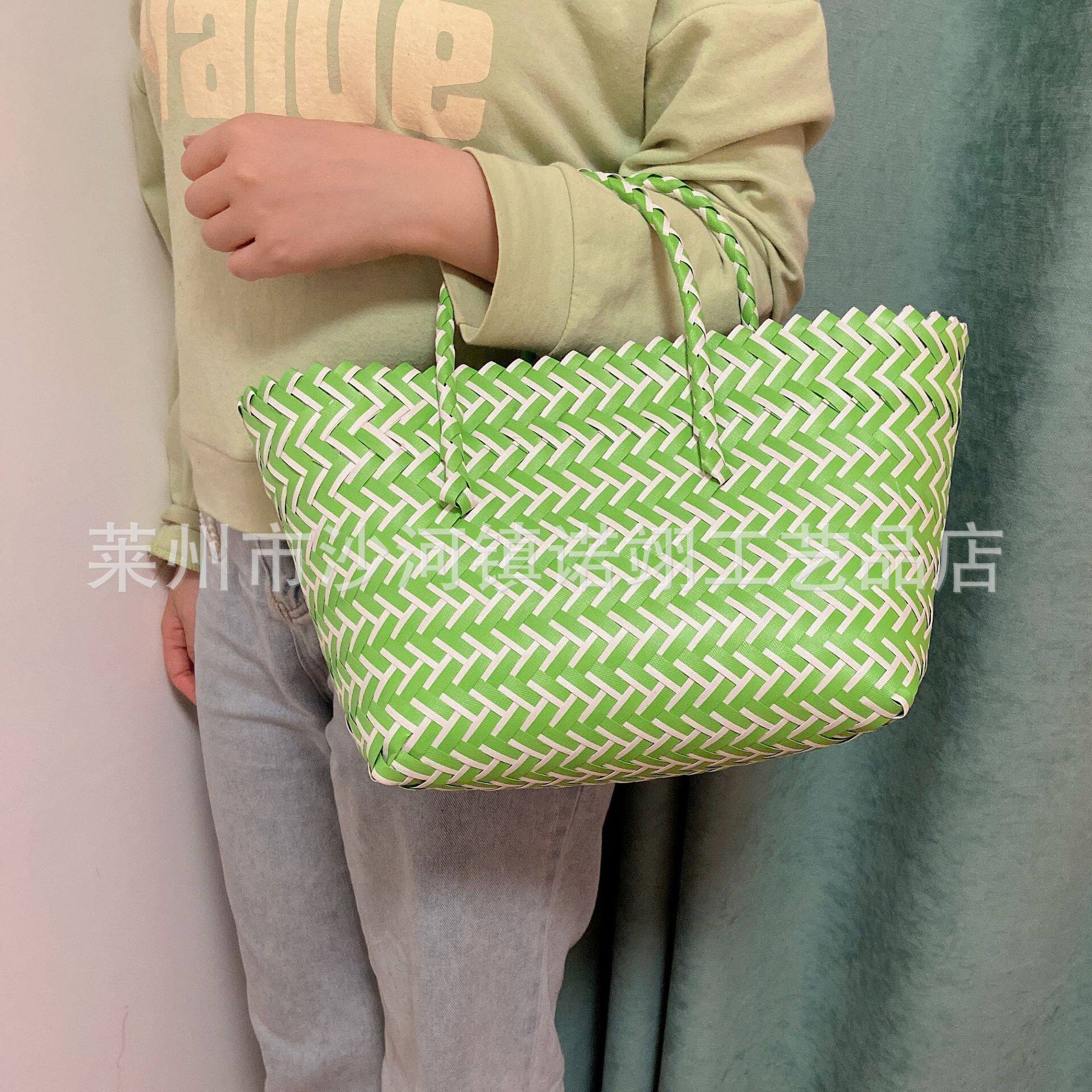 厂家直销手工塑料编织购物包