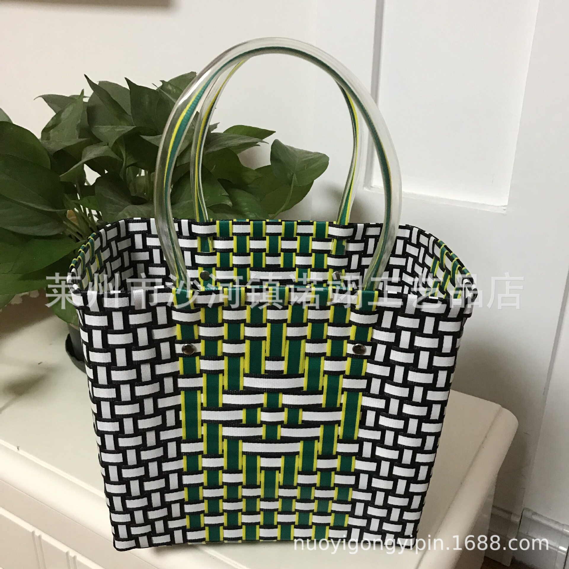 莱州塑料手编简约现代购物篮