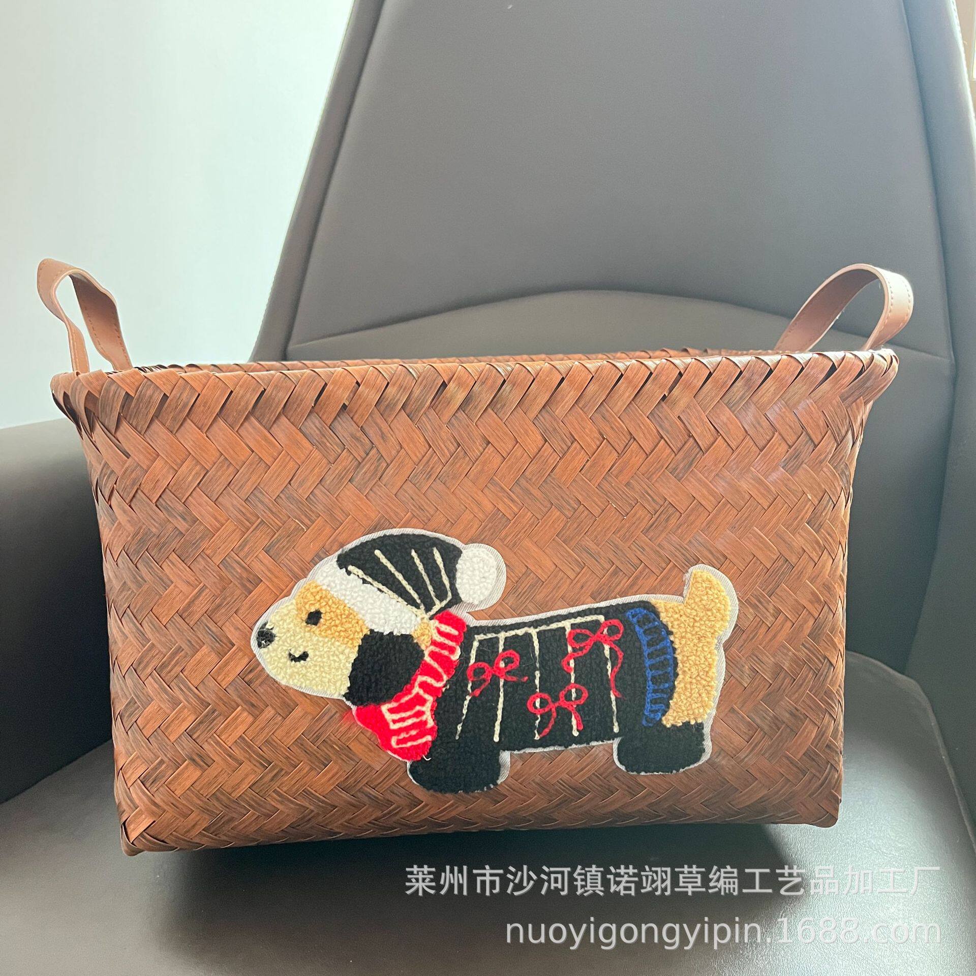 美式腊肠狗塑编洗衣收纳篮