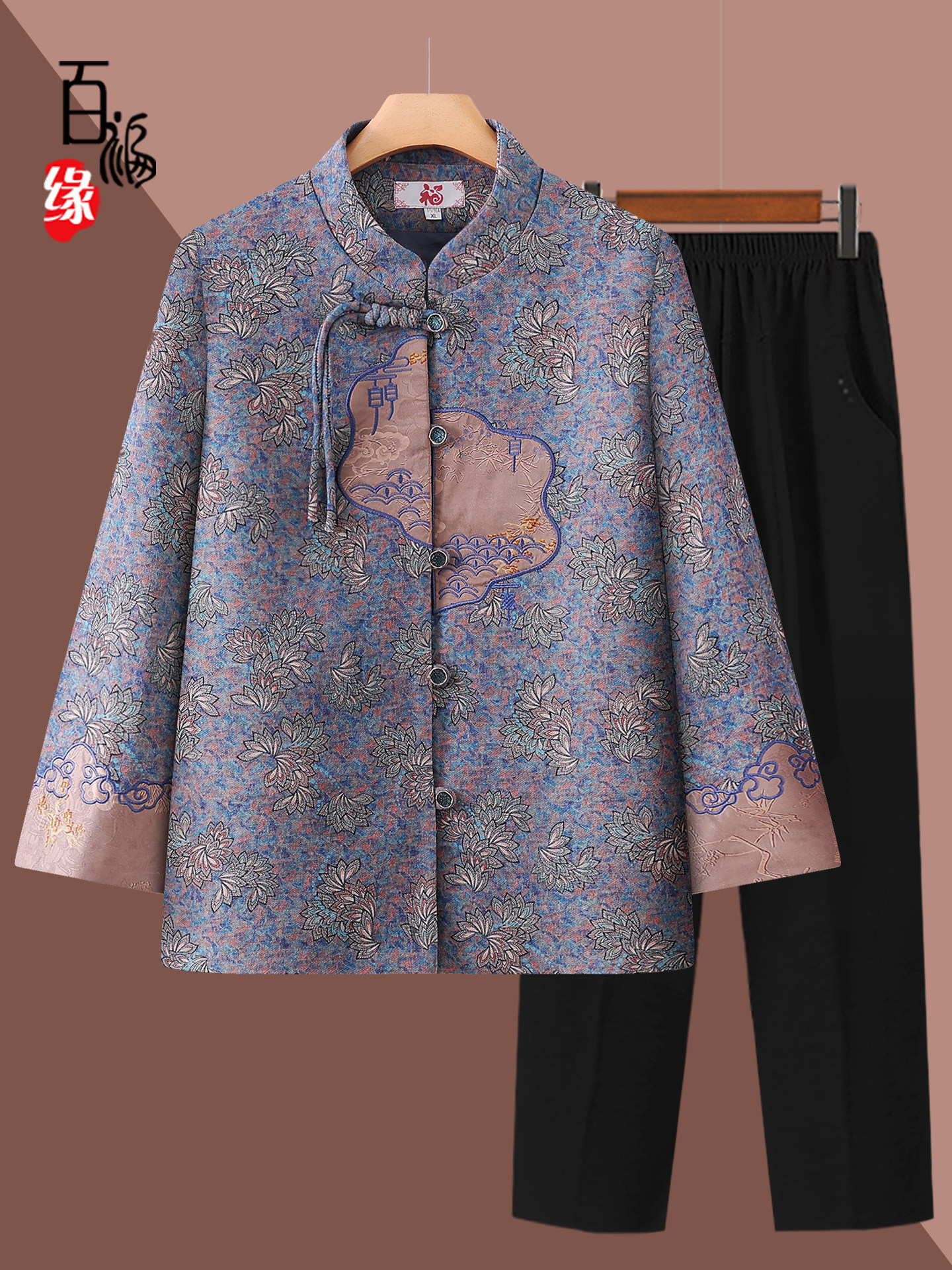 เสื้อโค้ทฤดูใบไม้ร่วงของคุณยายสำหรับสตรีวัยกลางคนและผู้สูงอายุ เหมาะสำหรับสุภาพสตรีวัย 70–80 ปี เสื้อผ้าฤดูใบไม้ร่วงและฤดูหนาวบุขนสไตล์จีนดั้งเดิมสำหรับคุณแม่