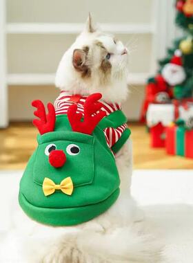宠物衣服猫咪圣诞节春秋款英短蓝猫布偶猫加菲猫暹罗猫可爱防掉毛