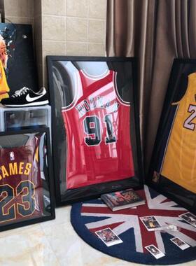 NBA球衣装裱相框实木挂墙