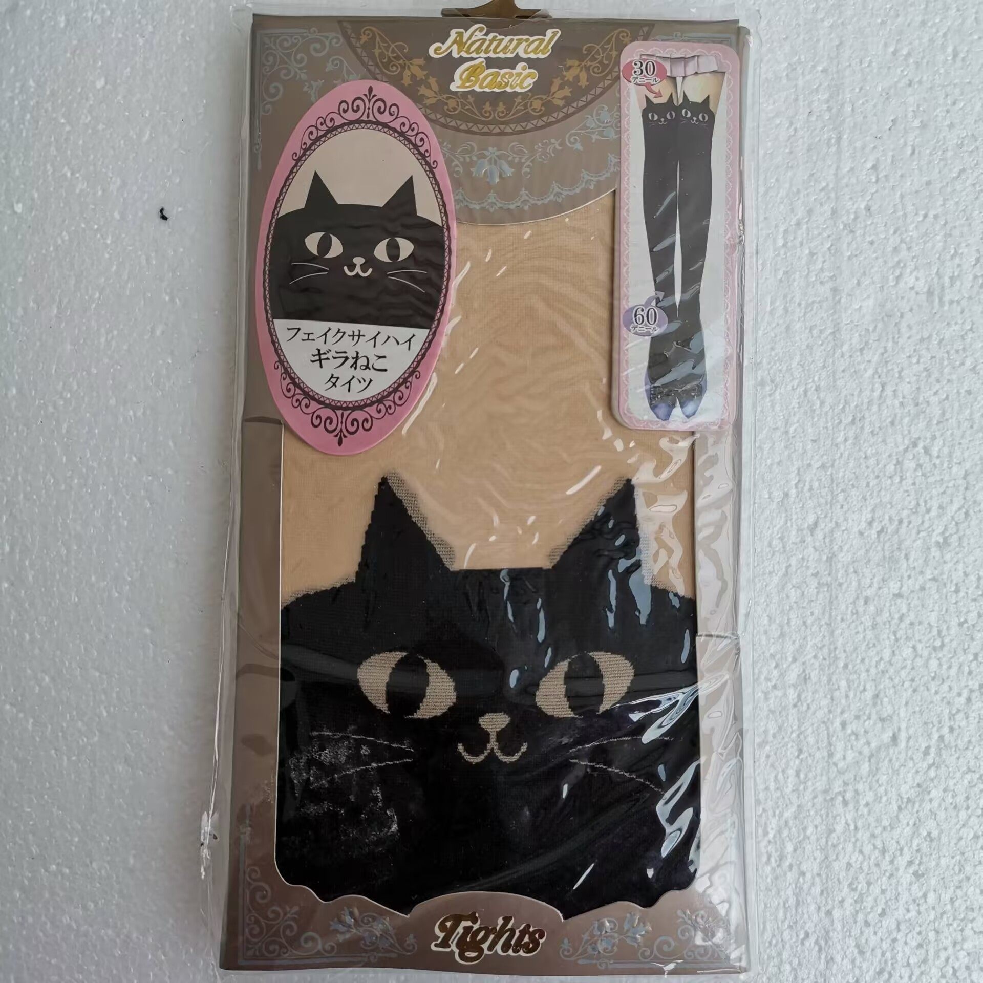 日系假高筒过膝假大腿卡通假高筒猫咪尾巴拼接丝袜连裤袜打底袜