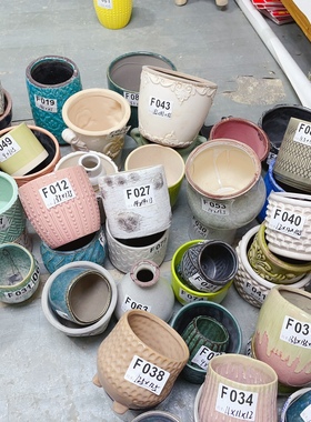 孤品陶瓷花盆【F一区】复古做旧外贸样品花盆花器桌面装饰创意