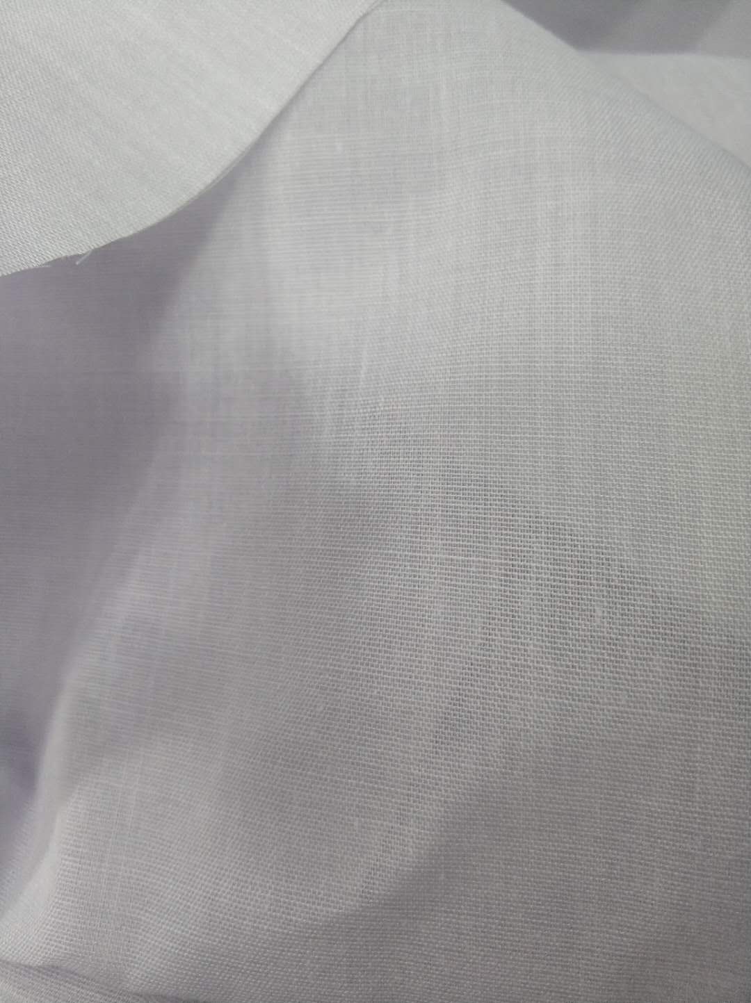 纯白色的确良布料 府绸TC 涤棉衬衣衫面料
