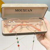 高清防蓝光抗疲劳 轻便女挂脖链子专用潮款 送链子 老花镜便携式