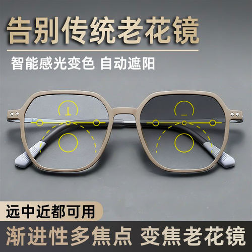 2025智能变焦老花镜感光变色