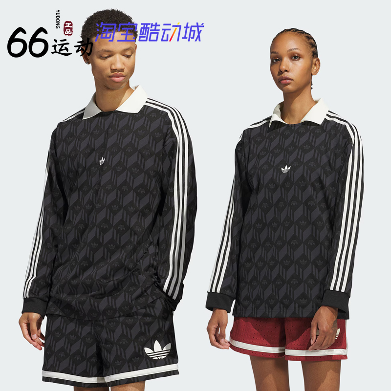 阿迪达斯男女情侣款运动套头衫