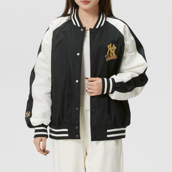 MLB情侣棒球服撞色防晒夹克
