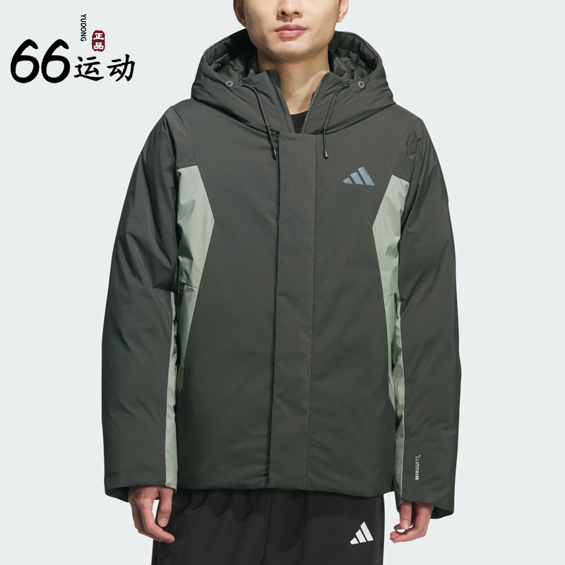 阿迪达斯男冬季连帽羽绒服外套