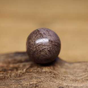 西亚百年红褐色老玛瑙圆珠古珠12.2x11.6 皮壳包浆熟美 包老保真