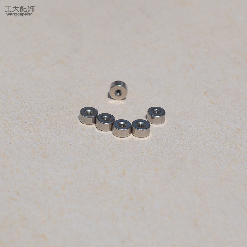 平底底盘耳钉配件圆饼螺纹耳堵拧螺丝扣耳骨钉替换堵用在外螺丝杆