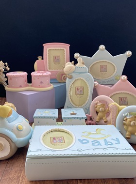 包邮卡通风树脂周岁乳牙盒相框