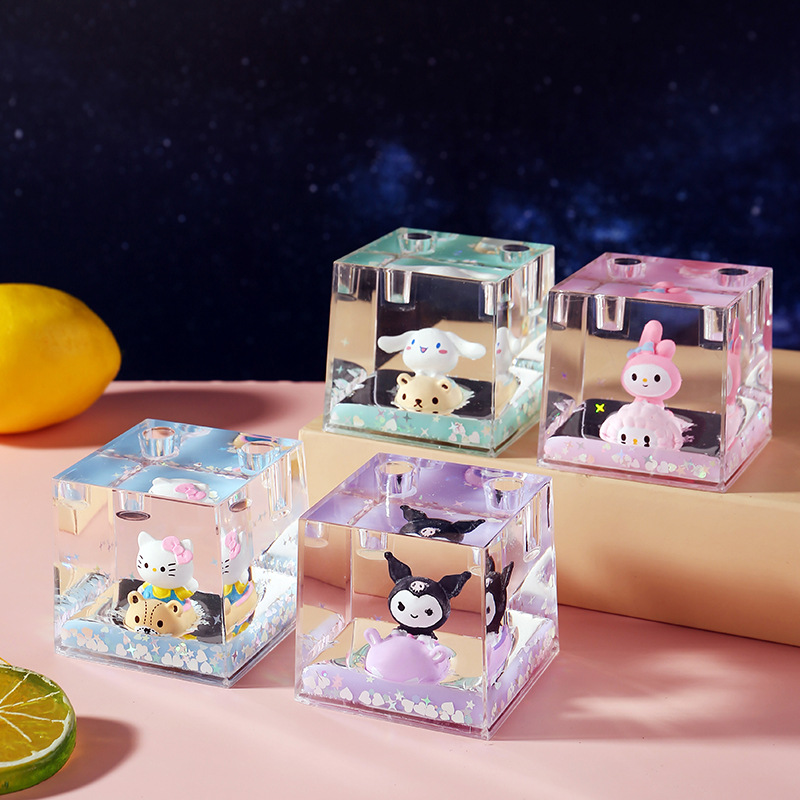 多款抖音新卡通油滴液体创意沙漏入油摆件发光流沙漂流瓶礼品