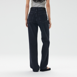 烟灰色牛仔裤 长裤 女高腰宽松直筒裤 新款 子 2025夏季 NO.93复古美式