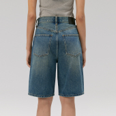 牛仔短裤 裤 女高腰宽松五分裤 新款 子 2025夏季 NO.93复古百慕大中裤