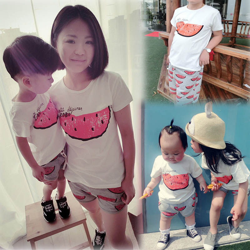 夏季男童短袖母子全家装