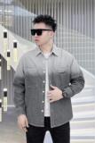 2025年新款翻领撞色阔版棉夹克钱塘3019-JK9316P120真模黑色，男装夹克，电商A023