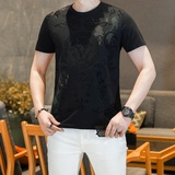 2026年新款短袖T恤钱塘3019TX3053P68真模黑色，男装T恤，电商A023