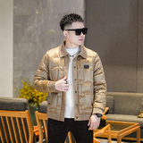 Y9828P3102025高端冬季90%白鸭绒暗花针织领羽绒服真355，男装羽绒服，电商A023