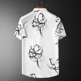 2024年新款衬衫青春大码修身风短袖衬衣钱塘30192312P65平铺，男装衬衫，电商A023