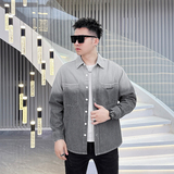 2025年新款翻领撞色阔版棉夹克钱塘3019-JK9316P120真模蓝色，男装夹克，电商A023