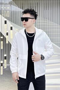 2026年新款纯色连帽休闲夹克 钱塘3019-JK9069 P145 真模白色图片