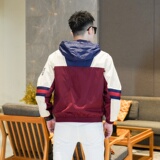 2026年新款印花拼接连帽休闲夹克JK9271P140真模，男装夹克，电商A023