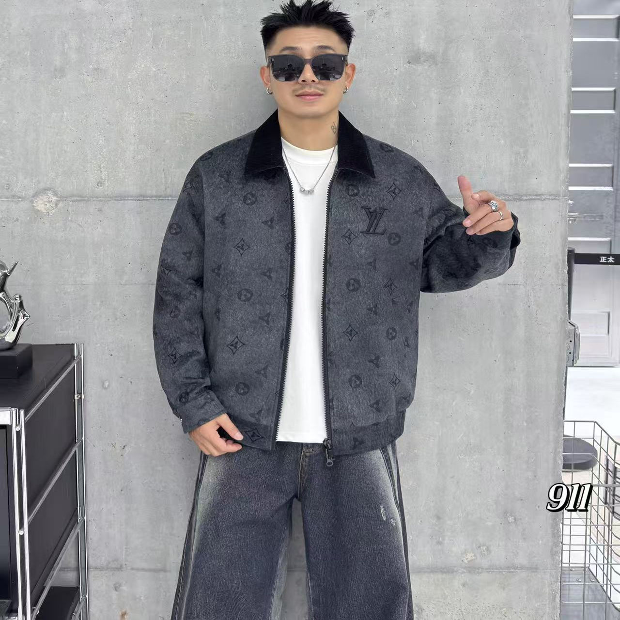 2025年新款提花翻领休闲夹克JK911P195真模,男装夹克,电商A023