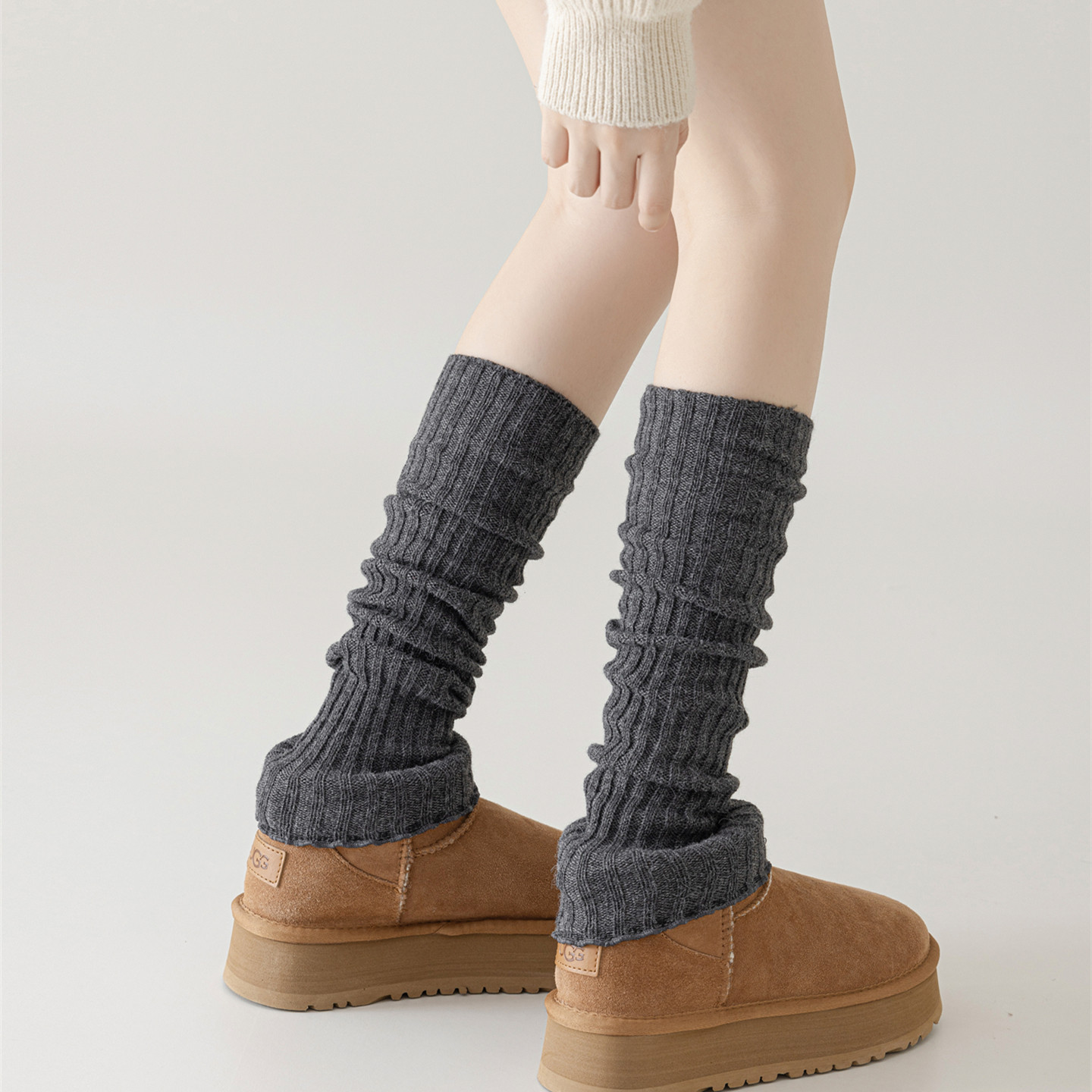 羊毛袜套堆堆袜子女中筒袜秋冬双针显瘦腿套袜子女2025新款爆款冬