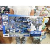 恐龙战队工程车军事保卫队装 霸王龙三角龙变形机器人玩具 备可改装