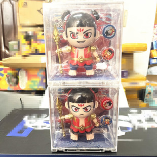 潮玩哪吒陀螺玩具亚克力积木盒展示儿童玩具哪吒桌面书包挂件摆件
