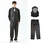 非零旦斯 Popping机械舞Locking演出服马甲西装 黑舞士 街舞套装