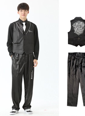 非零旦斯 黑舞士 街舞套装Popping机械舞Locking演出服马甲西装