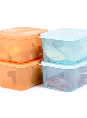 特百惠 700ML缤纷冷冻保鲜盒 0.7L长方形冰鲜密封冷藏收纳储藏盒