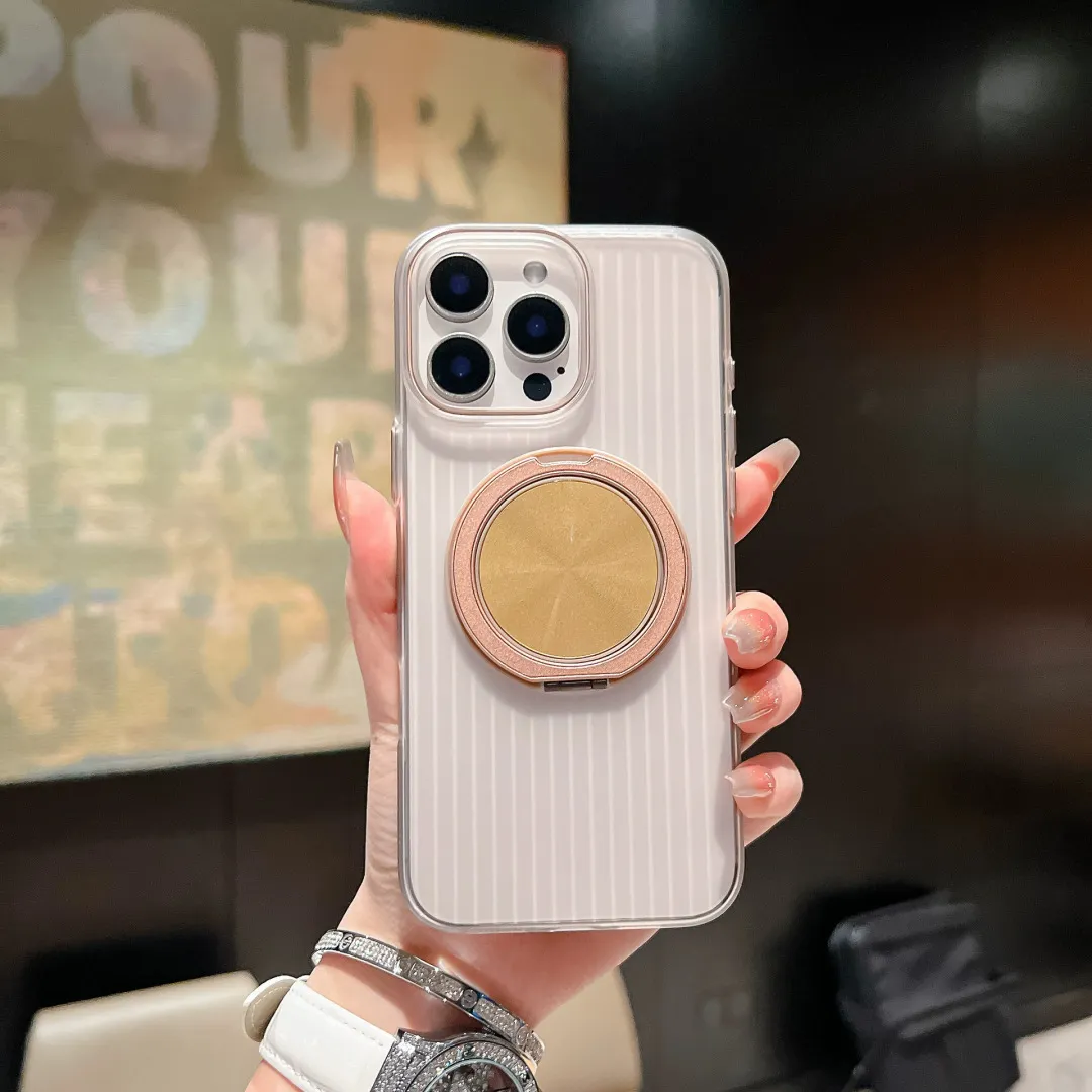 适用苹果16PROMAX旋转支架磁吸手机壳iPhone15瓦楞磨砂双色保护套