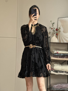 （收藏）琳烺原创红标了然2025早秋真丝烧花重工宽松气质短裙上衣