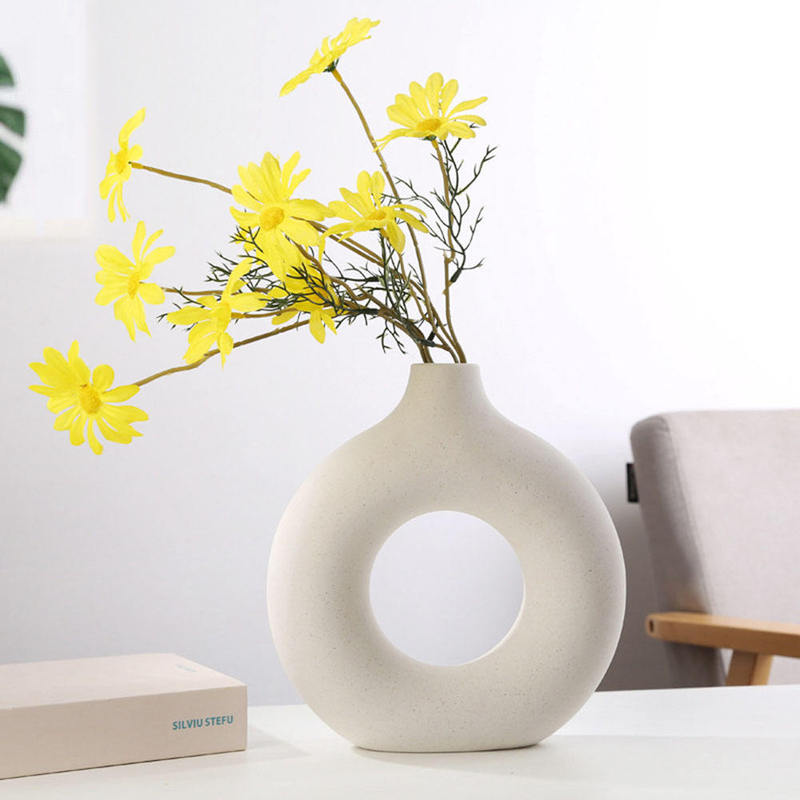 Doughnut Vase Nordic Modern Ring Shape Ceramic Donuts