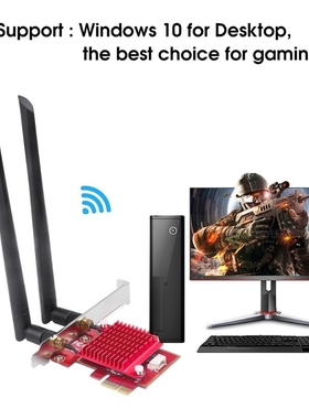 Bluetooth 5.0 Wireless 3000Mbps Wifi 6 PCI-e Network Card Du