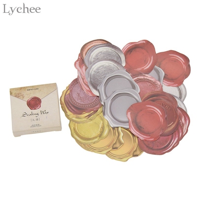Lychee Life 45pcs Retro Wax Seal Design Sticker For Scrapbo