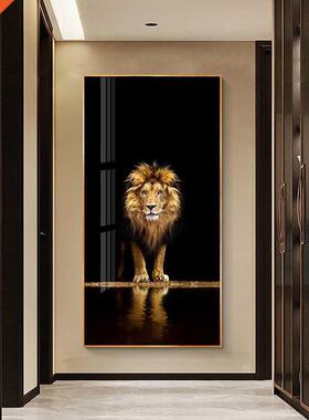 Golden Black Lion Poster Modern Home Decor Animal Print Wal