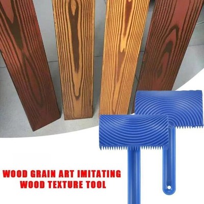 Blue Rubber Wood Grain Paint Roller DIY Graining Painting To