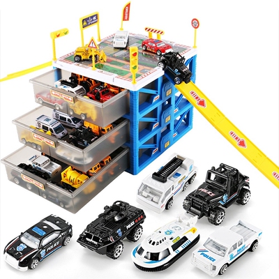 Mini Parking Lot Car Toy Drawer Kids  Storage Box Case Car m