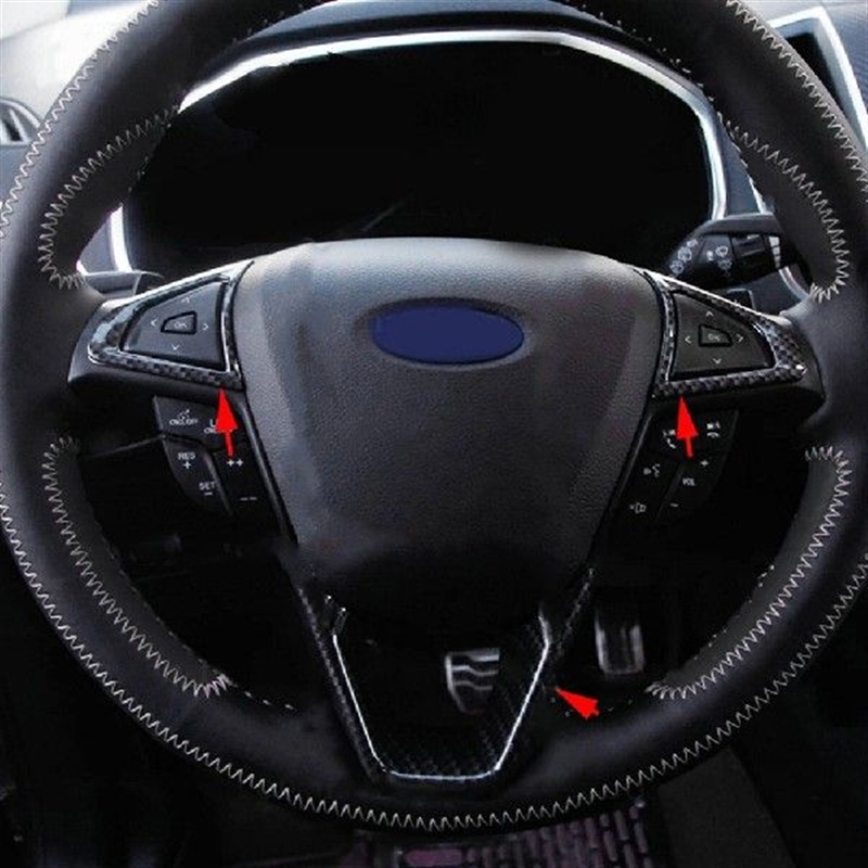 3Pcs Carbon Fiber Color Steering Wheel Cover For Ford