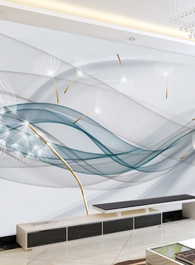 Custom 3D Photo Wallpaper Fashion Lines Dandelion TV Backgr